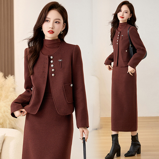 三件套裙 轻奢气质名媛时尚 高级感小香风毛呢套装 裙女秋冬2025新款