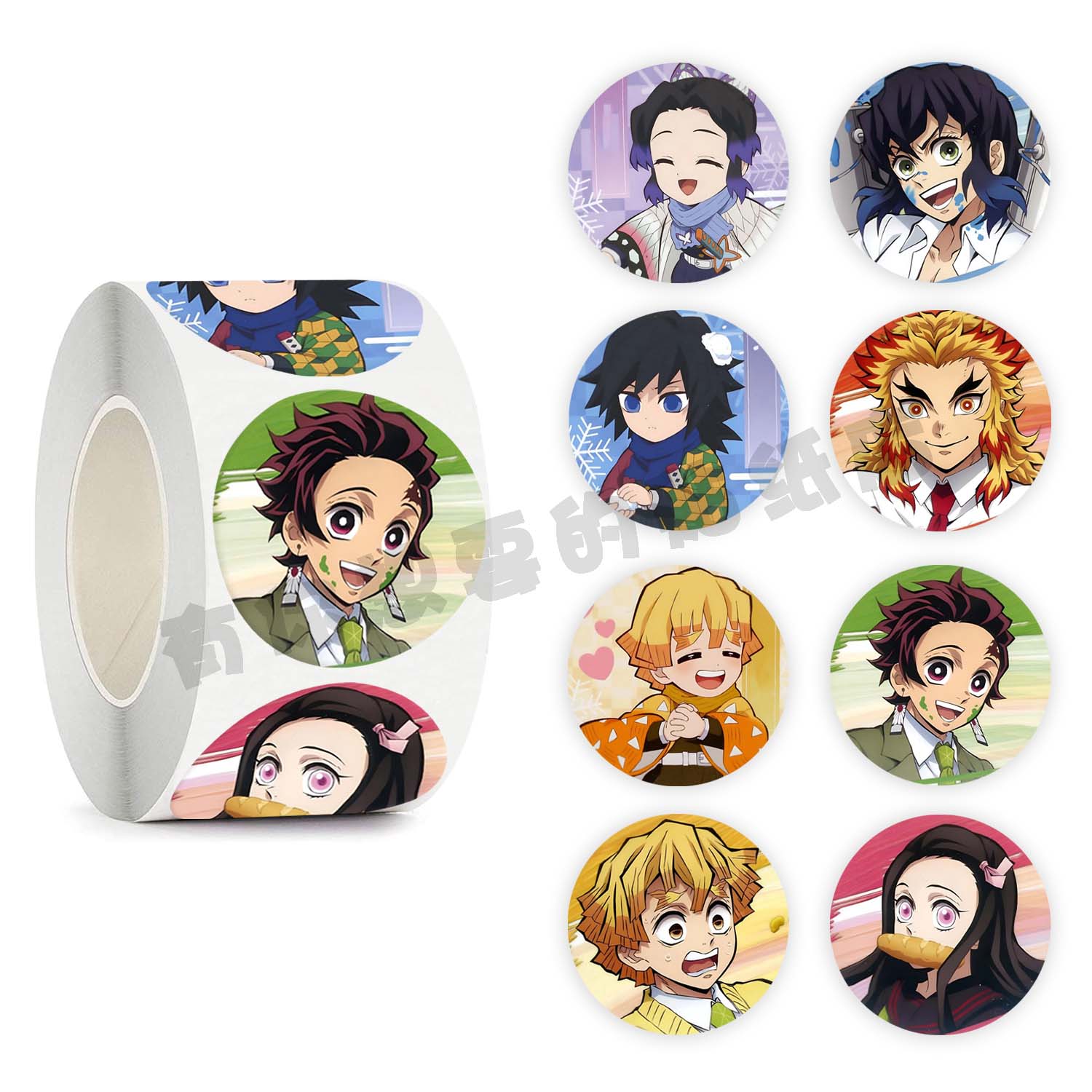 500贴/卷鬼灭之刃人物Q版贴纸祢豆子动漫手账杯贴礼品包装饰贴画