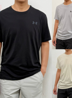 现货UA安德玛25款春夏棉质速干透气吸汗微弹运动能量棉短袖T恤男