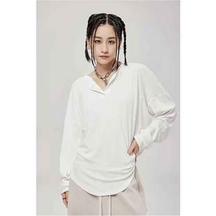 美式潮牌慵懒宽松长袖罩衫爵士街舞百搭休闲上衣嘻哈跳舞外穿防晒