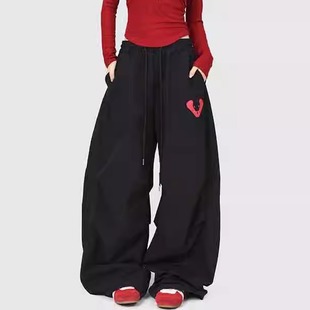 休闲裤 辣妹hiphop薄款 潮牌爵士街舞宽松大板型蛇年印花运动裤 美式