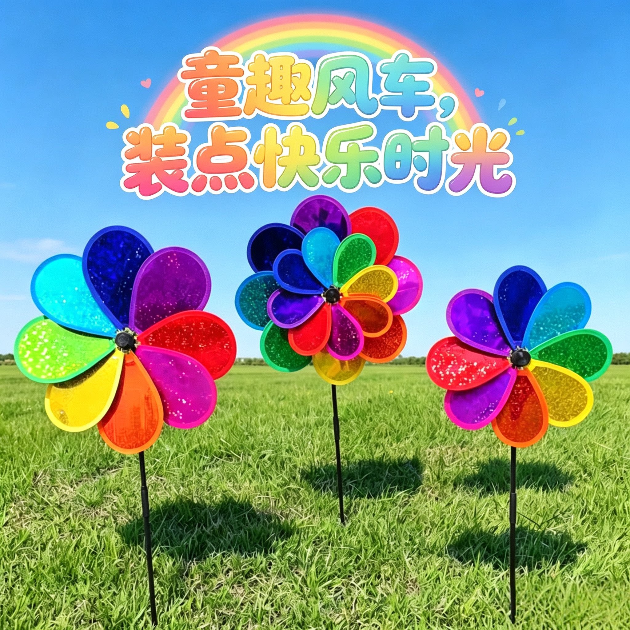 闪光镭射楼盘露天防雨景区风车