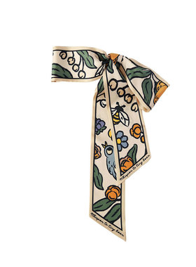 小熊说|高端twill原创绑包包发带手柄送礼物桑蚕真丝窄长条小丝巾