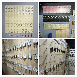 饰品展示架耳环收纳架实木耳钉架项链网红首饰袜子架8CM金属铜钉