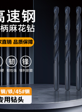 顺锋M2/6542高速钢发黑氮化直柄麻花钻头黑色钻咀0.5-20.0
