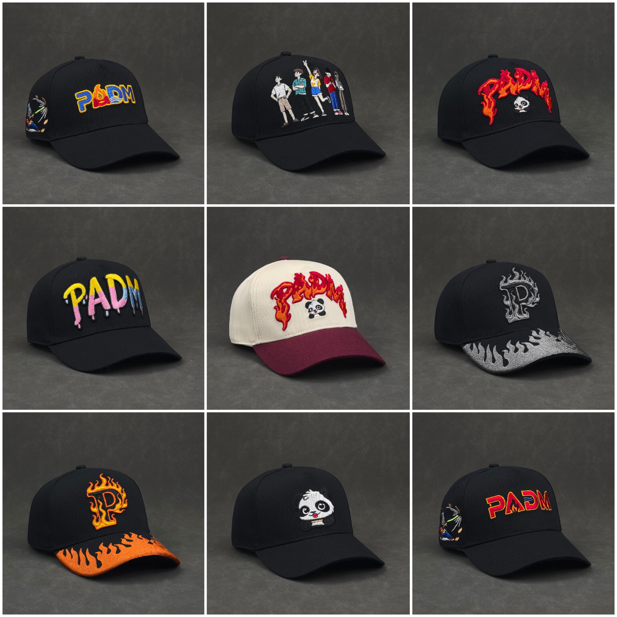 熊猫火焰修炼马到功成潮流个性嘻哈防晒遮阳休闲百搭棒球帽鸭舌帽