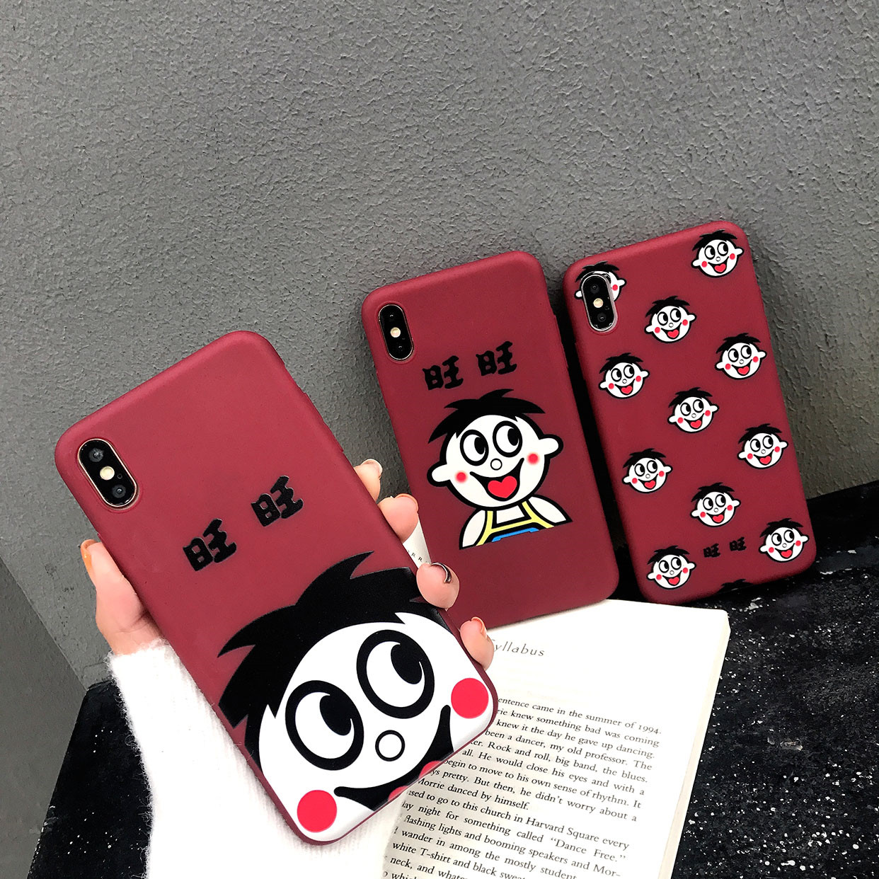 酒红色旺仔iphone xs max x手机壳券后9.99元