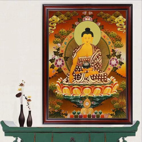 正品精准印花十字绣释迦牟尼佛像菩萨自己线绣画手工点贴钻石画