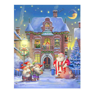 精准印花冬季雪景圣诞纯手工满绣十字绣客厅卡通童话棉线丝线挂画