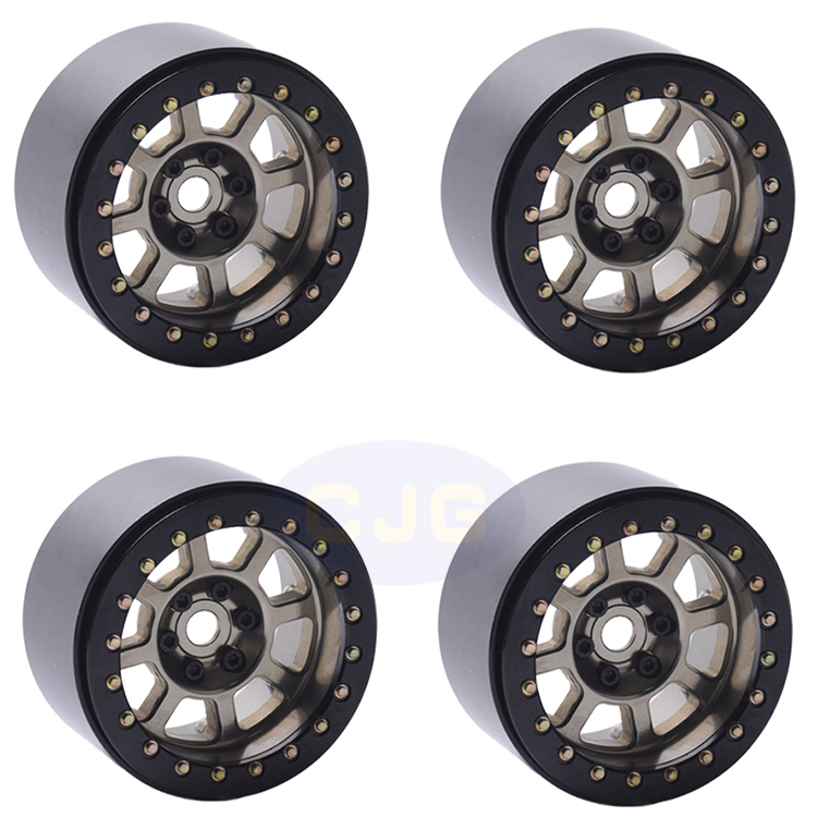 1/10攀爬车升级配件SCX10田宫cc01 d90 d110 2.2寸铝合金锁胎轮毂