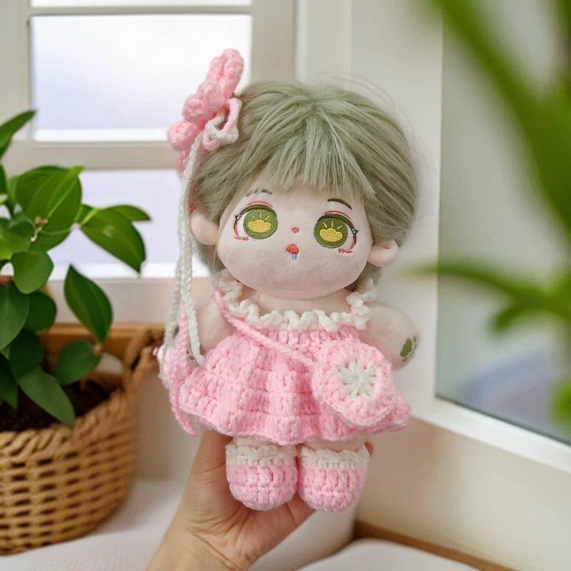春樱之约毛线钩针20cm棉花娃娃毛绒玩具换装衣服手工编织材料包