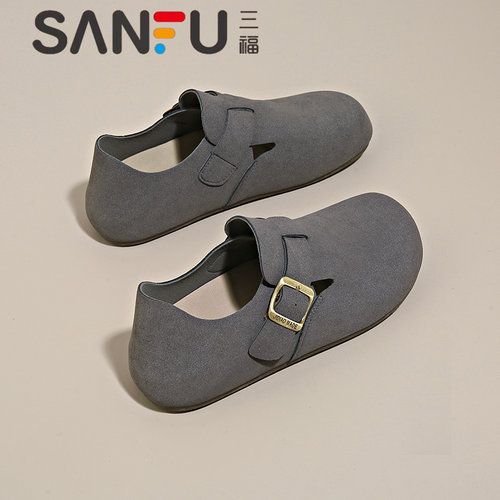 复古勃肯鞋女一脚蹬全包休闲鞋