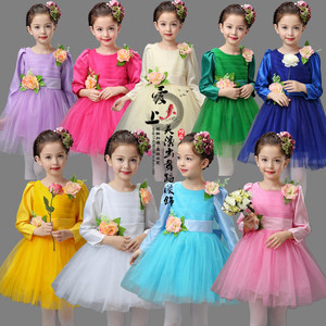 秋冬新款儿童公主裙长袖中大女童蓬蓬裙演出服连衣裙花童婚纱礼服