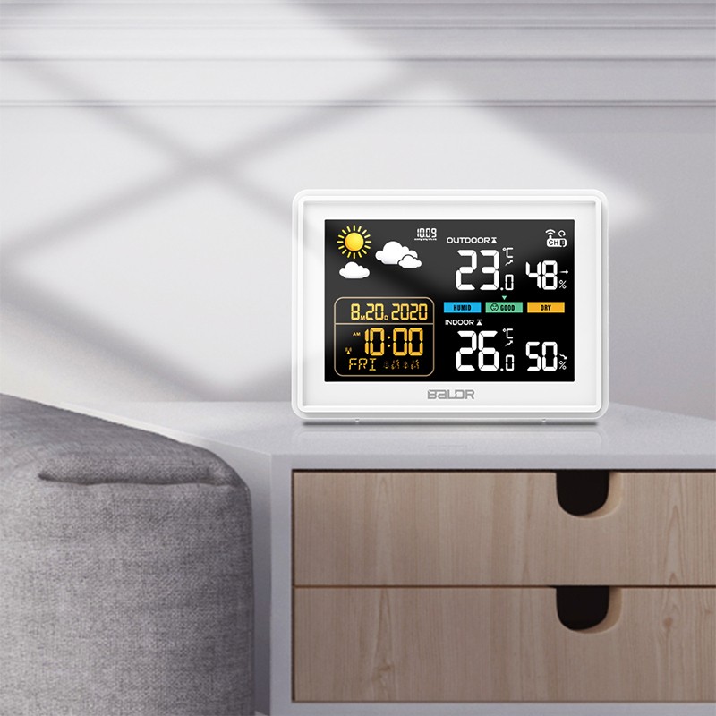 天气预报智能气象站温湿度计闹钟