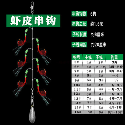 虾皮串钩路亚仿生翘嘴白条钓组