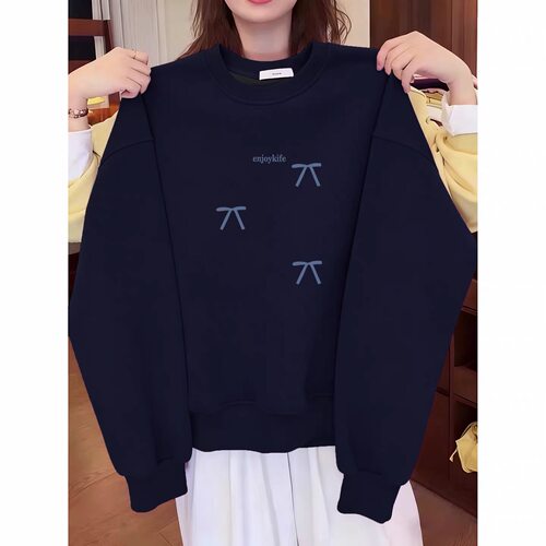 正肩纯棉卫衣女2025新款春秋款宽松圆领冬季加绒加厚长袖百搭上衣