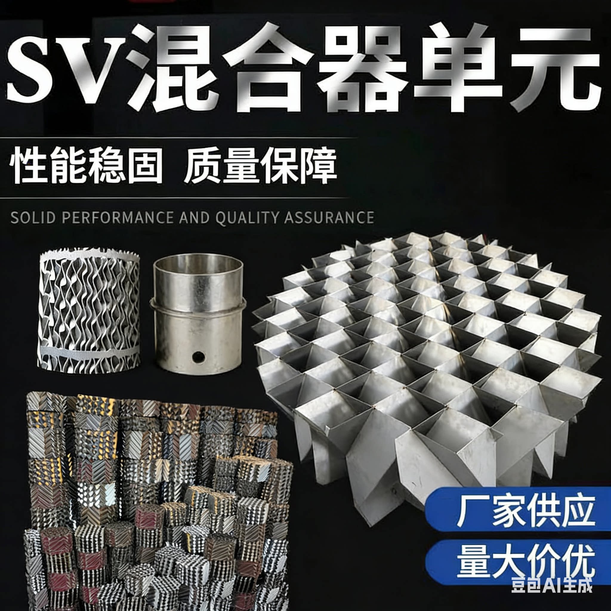 不锈钢静态混合器单元污水处理图片