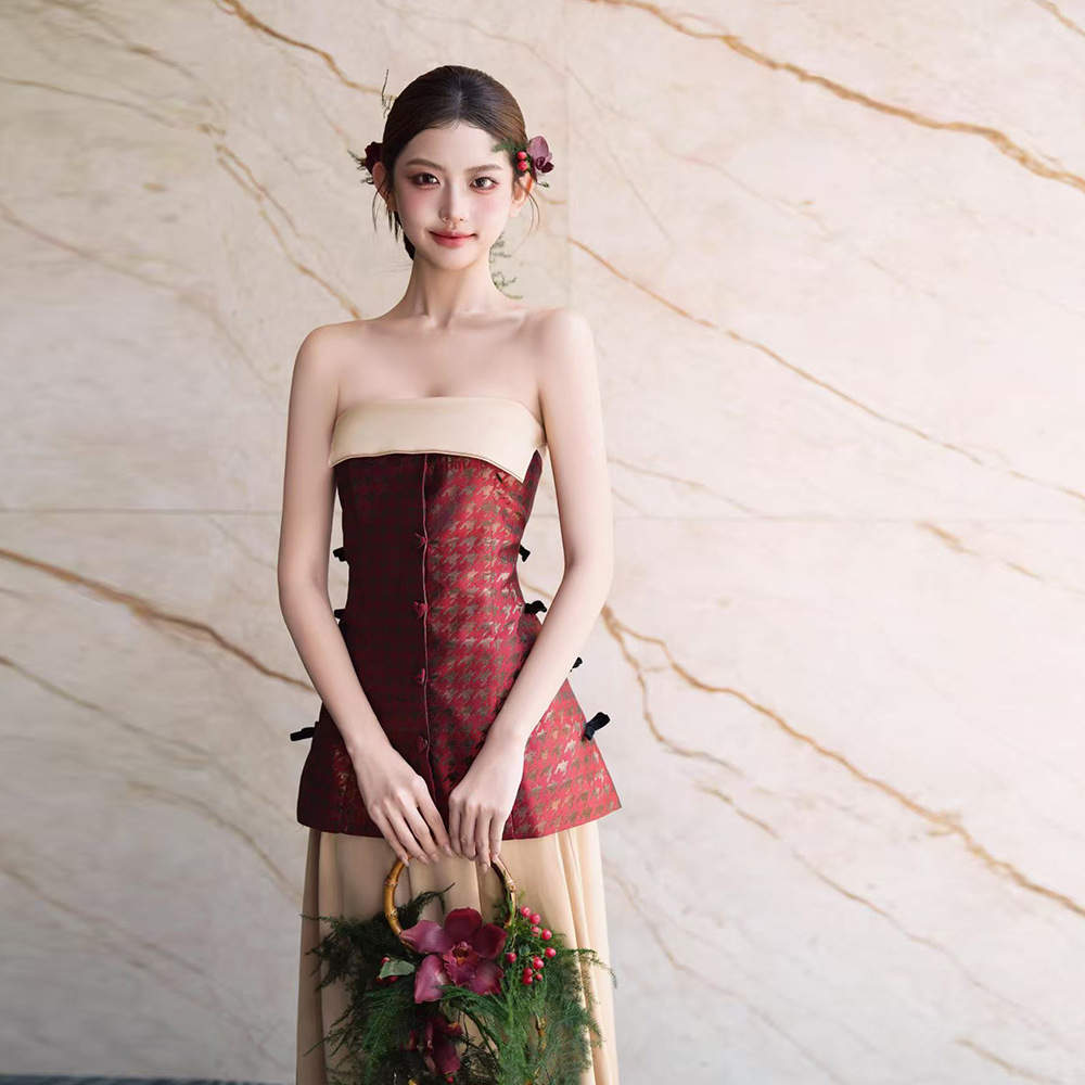 结婚敬酒服新中式婚服嫁衣促销