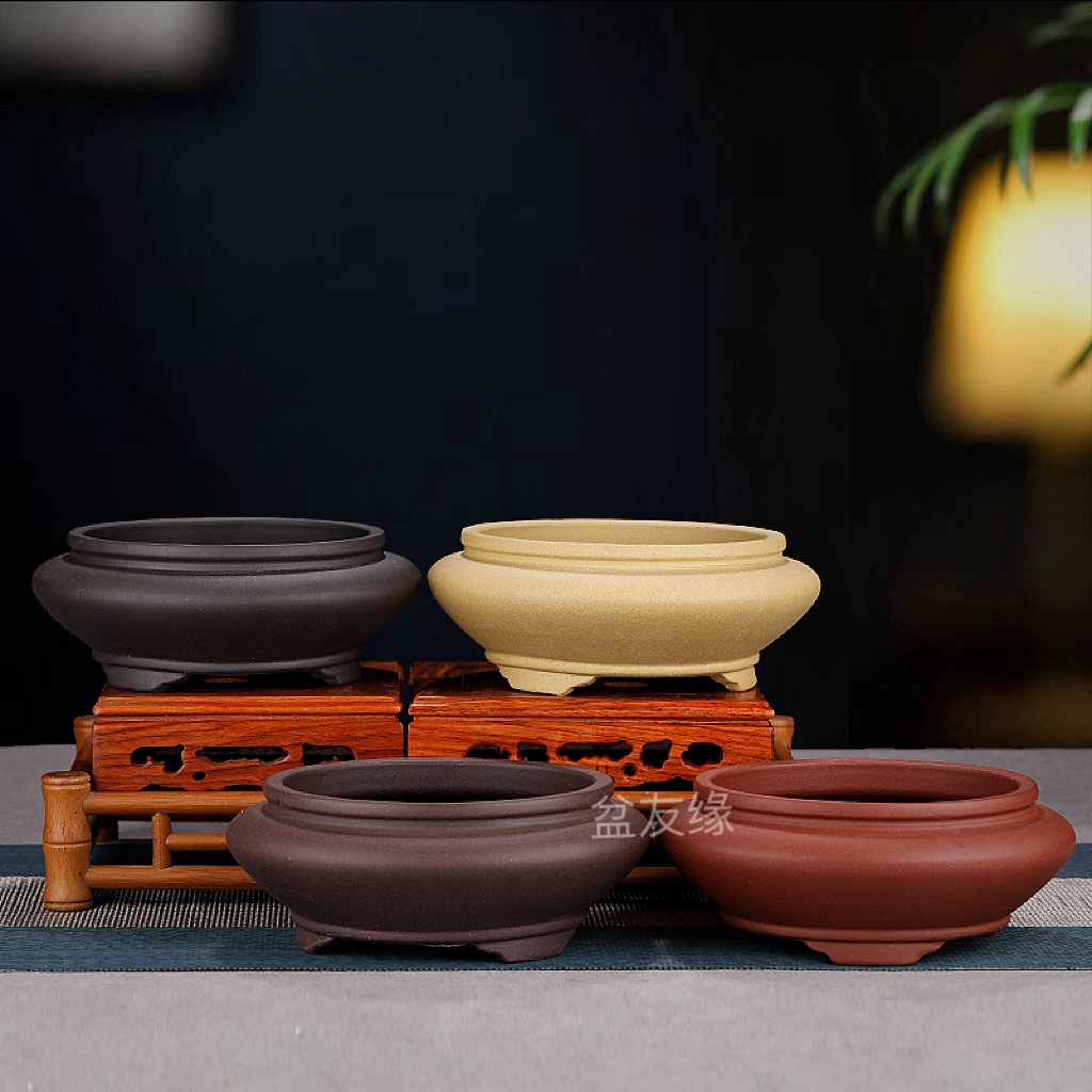 清仓陶瓷紫砂花盆小多肉菖蒲盆景盆金弹子黄杨提根文人老桩盆云竹