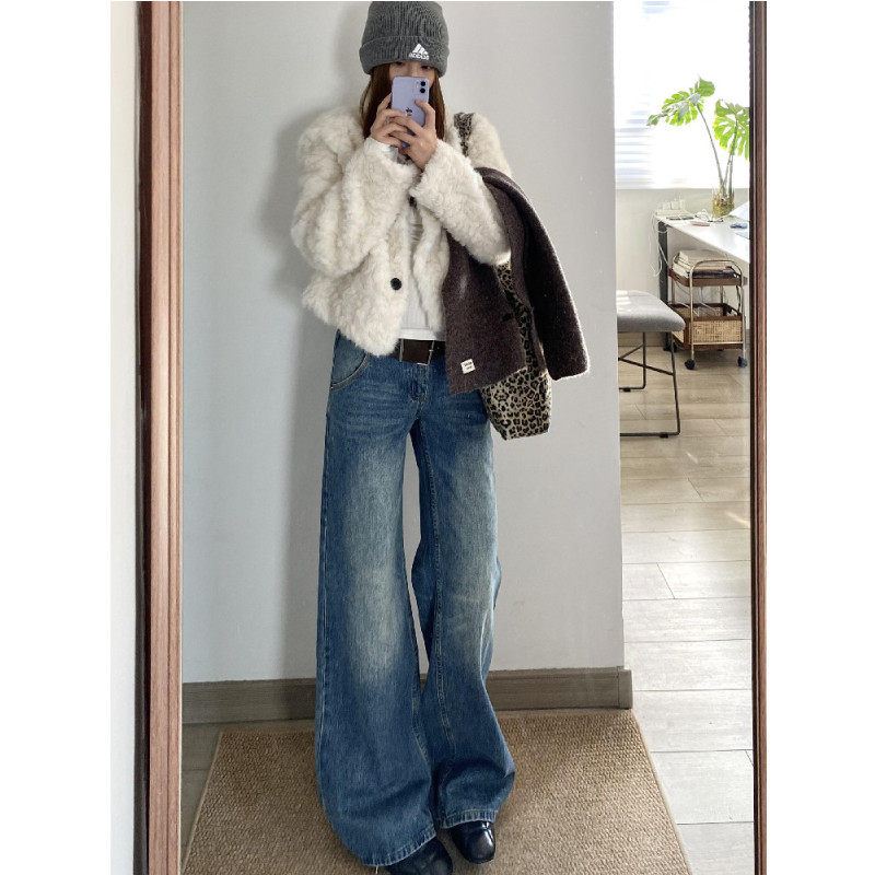 175高个子加长水洗低腰阔腿牛仔裤女秋冬美式复古显瘦宽松拖地裤,女装/女士精品,牛仔裤,淘宝优惠券,粉丝福利购,淘宝优惠卷