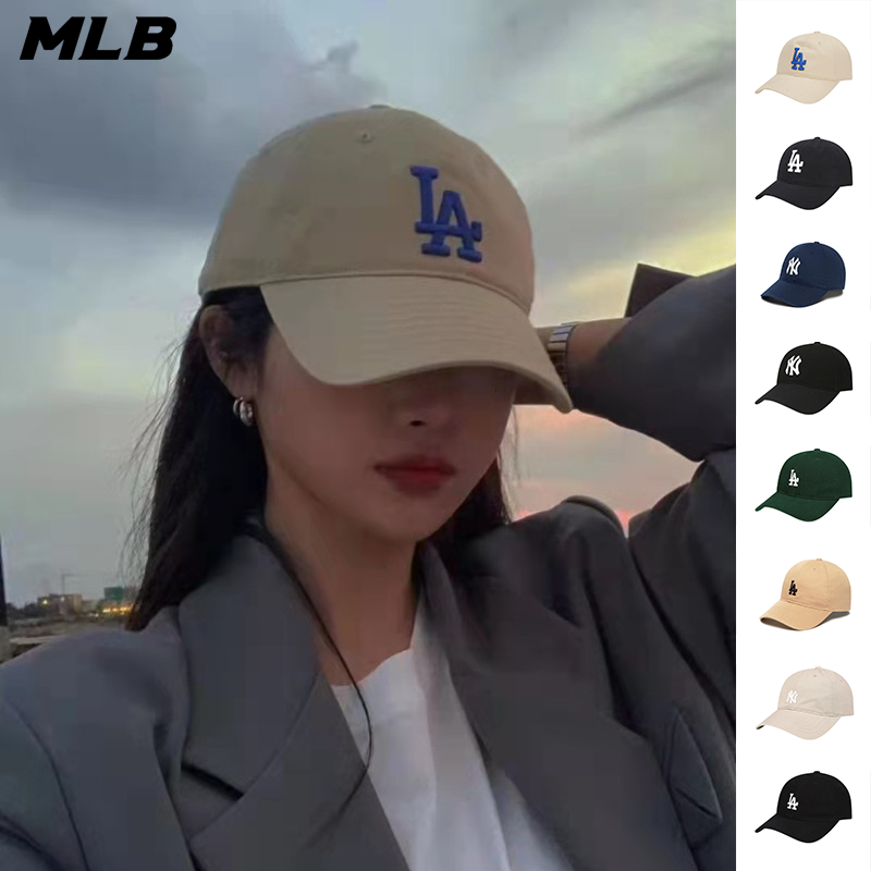 MLB 专柜正品棒球帽小标男女同款可调节鸭舌NY洋基队LA弯帽檐帽子多图1