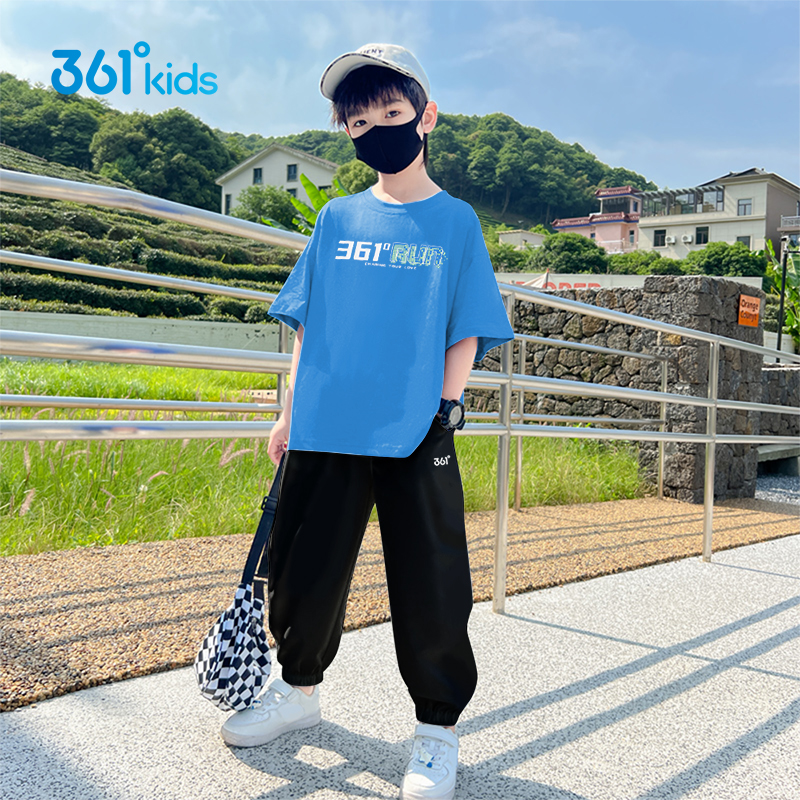 361童装男童短袖长裤套装2025秋季新款儿童运动服大童青少年夏装
