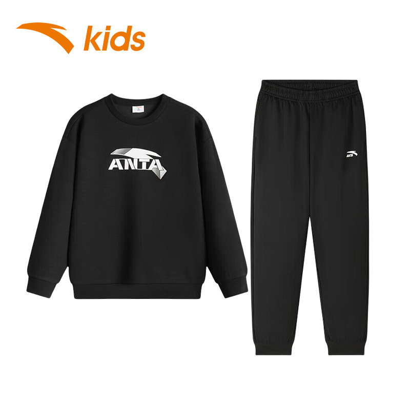 安踏童装男童休闲运动套装2025秋冬新款儿童卫衣长裤两件大童秋装