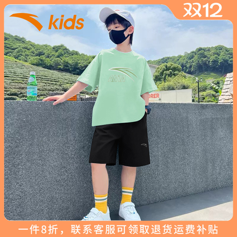 安踏短袖短裤套装运动夏装