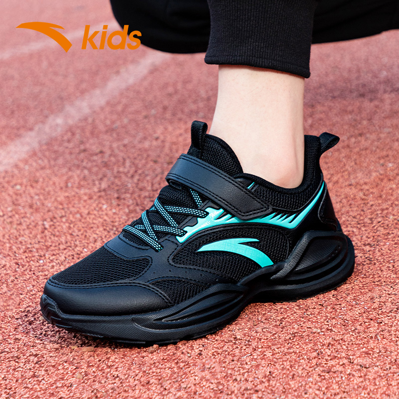 安踏童鞋男童运动鞋中大童跑鞋2025秋冬新款儿童魔术贴休闲鞋大童
