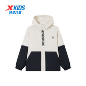 特步童装 男童加绒外套女童运动上衣大童 儿童保暖风衣2026秋冬新款