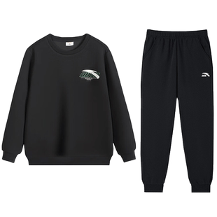 安踏童装儿童卫衣加绒套装2026秋冬新款男童运动服大童两件套冬装