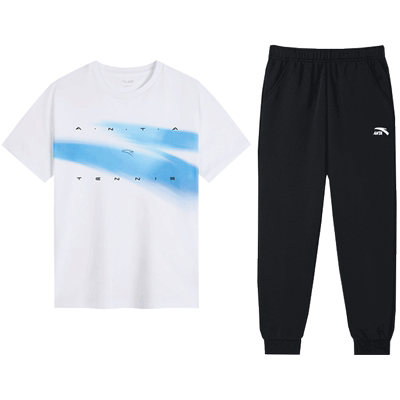 安踏男童短袖长裤套装夏装