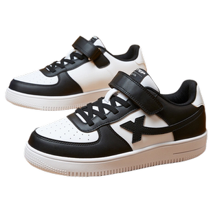 特步童鞋男童休闲板鞋2026春季新款儿童运动鞋大童男孩魔术贴鞋子