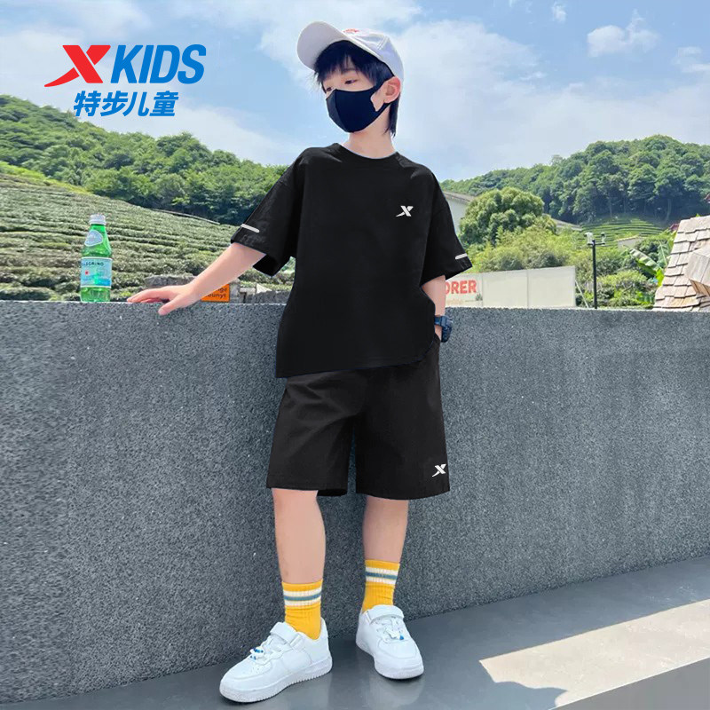 特步童装男童秋季洋气时髦套装2026新款儿童运动休闲套装大童夏装