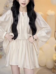 气质法式甜美宽松高级感显瘦时尚套装女长袖防晒衬衫短裤两件套夏
