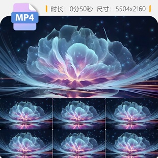 高清5K唯美粒子花朵超宽屏花歌舞光线LED背景浪漫森林全视频素材