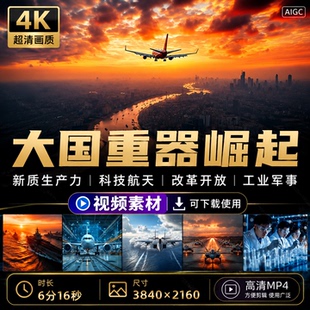 高清4K新质生产力大国重器科技航天崛起改革开放工业军事视频素材