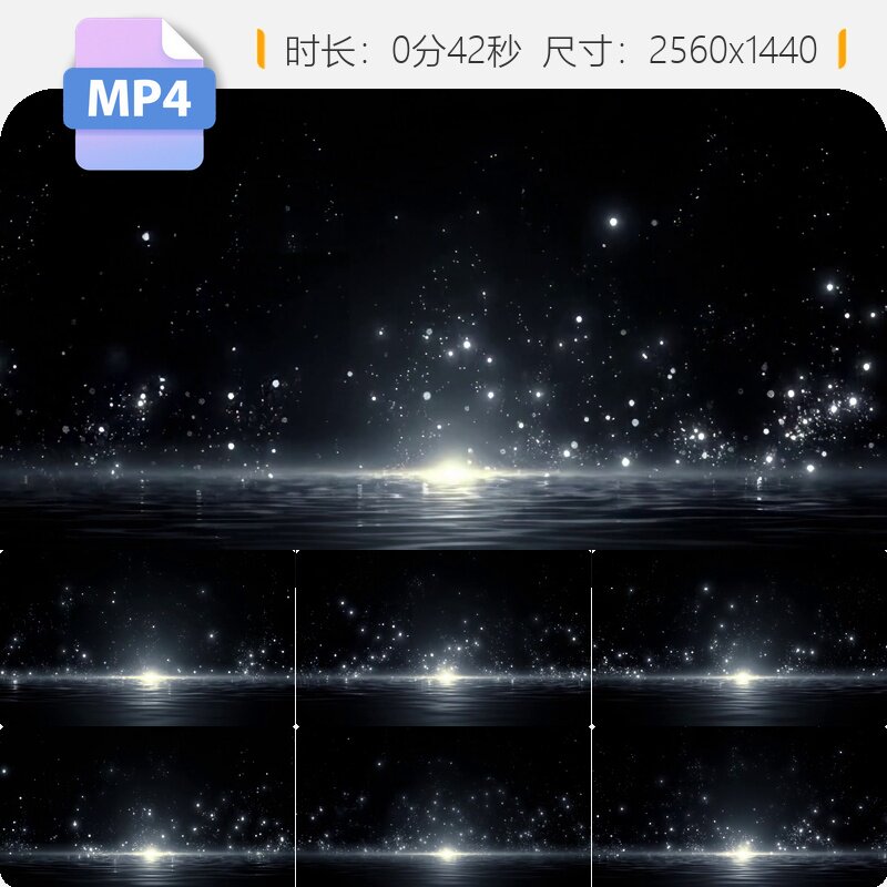高清粒子天鹅湖舞台背景循环水倒影小提琴氛围黑白抒情视频素材图片