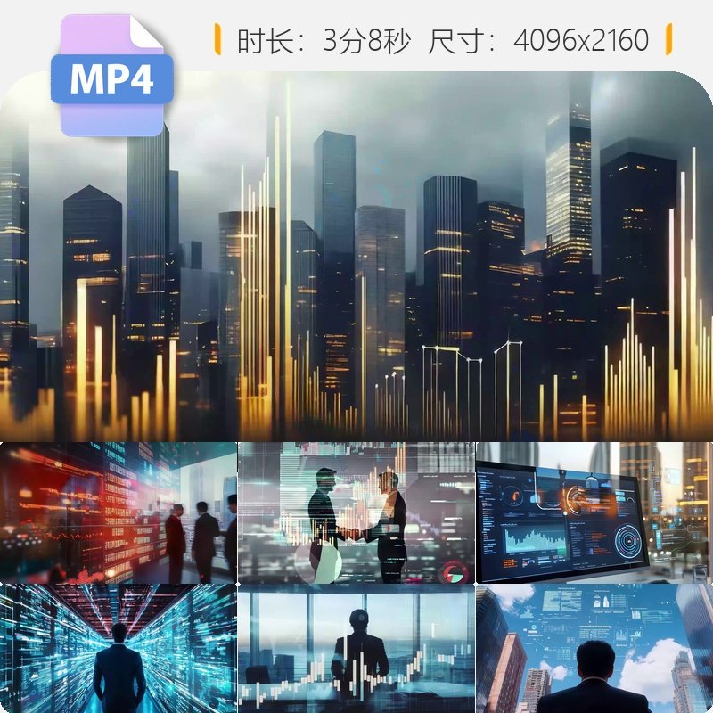 高清高端科技金融股市经济商务区块链接投资交易风险收益视频素材