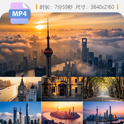 高清唯美一线城市航拍夜景人文街景建筑风光日落延时摄影视频素材