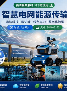 高清智慧电网能源传输清洁科技碳达峰绿色电力数字化转型视频素材