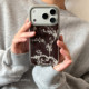 ANNACASE秋冬国风复古深棕白梅花手机壳适用iphone17promax苹果14