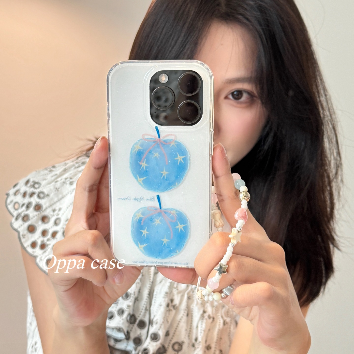 ins小众韩系夏日艺术星星蓝色苹果适用苹果16promax手机壳iphone1