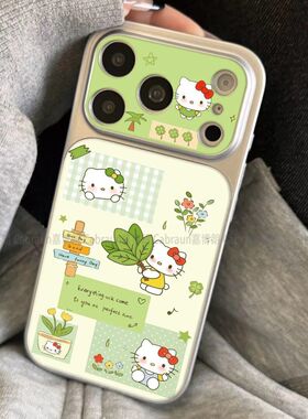 柚子叶猫猫适用苹果17air手机壳十七六iPhone16pro新款金属漆仿原