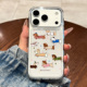 适用苹果17promax手机壳新款 彩色腊肠狗iPhone17透明17pro小众16