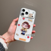 泡泡邮局社日韩可爱牛奶妹手机壳适用苹果17promax软壳iPhone16pr