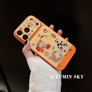 YUMIN SKY |适用ins涂鸦泼墨草莓猫咪iPhone16promax苹果17pro手