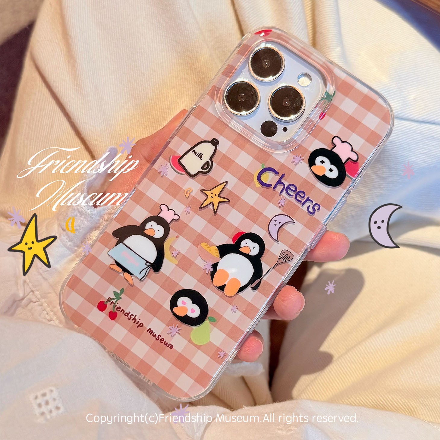 友情博物馆 企鹅小当家可爱手机壳原创适用iphone16promax苹果15p