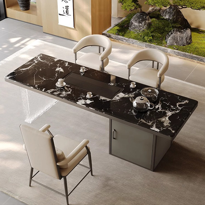 轻奢高端奢石茶桌家用大板泡茶台
