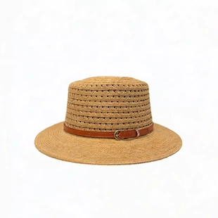 法式 镂空平顶草编遮阳男女通用透气度假帽CM67017 Felicity HIO